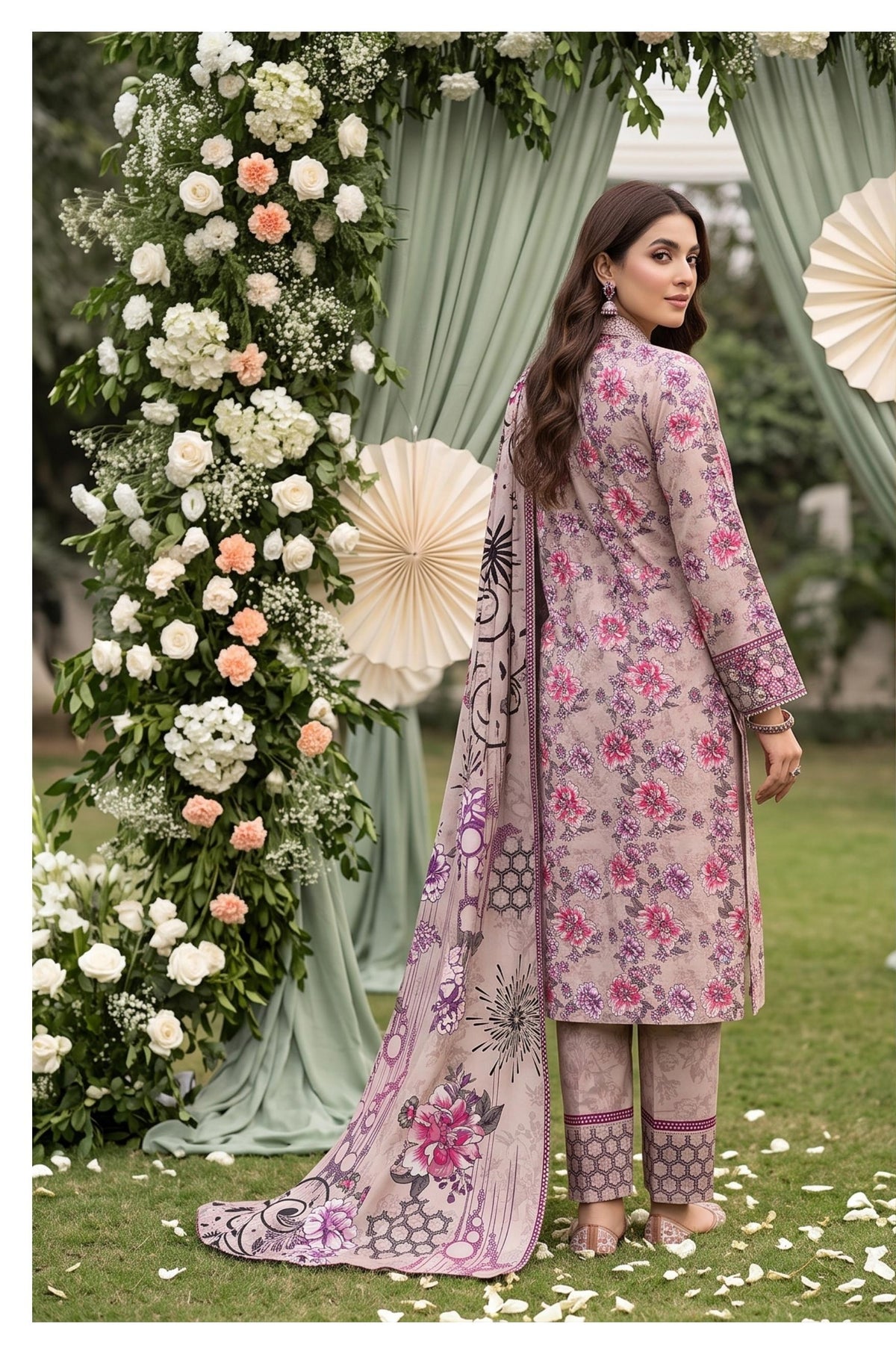 Al Karam Lawn – Volume 1082 (3-Piece Suit, All Over Print)