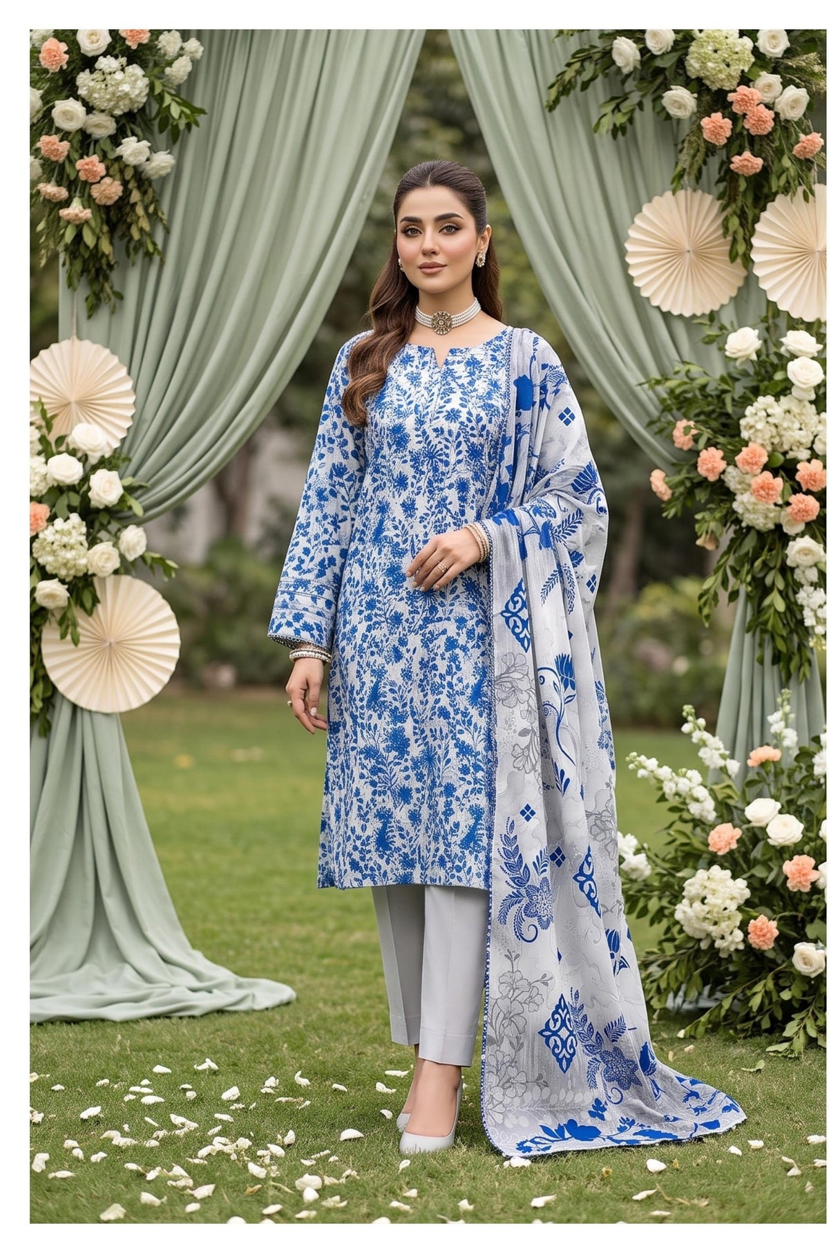 Al Karam Lawn – Volume 1082 (3-Piece Suit, All Over Print)