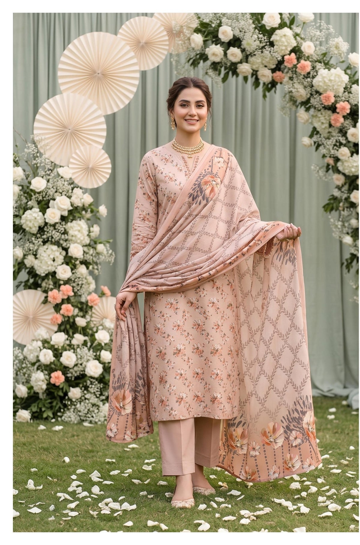 Al Karam Lawn – Volume 1082 (3-Piece Suit, All Over Print)
